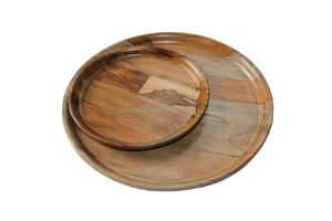 Vente en gros 100% Service de table en bois naturel fait à la main écologique 2 bols 2 verres 2 cuillères 2 assiettes Maison Hôtel Utilisation alimentaire - Product Image 3