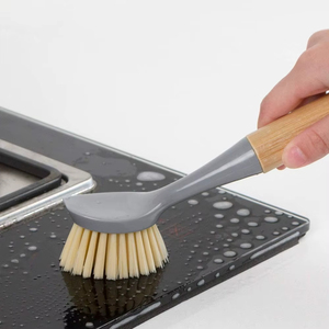 Long <strong>Handle</strong> Kitchen <strong>Scrub</strong> <strong>Brush</strong> for Pots Pans and Sink Cleaning Eco Friendly Bamboo <strong>Handle</strong> Dish <strong>Brush</strong> - Product Image 4