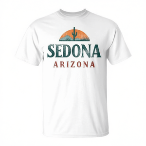 T-Shirt Souvenir Vintage Stile Retrò di Sedona Arizona, Effetto Invecchiato, Promozionale - Product Image 2