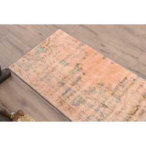 Vintage 1.8x3.5 ft Rug, Turkish Rug, <b>Brown</b> Moroccan <b>Wool</b> Rug - Product Image 5