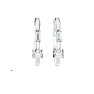 Boucles d'oreilles créoles en diamant CVD 0,05 CT VVS-VS-EF pour femmes, or 18 carats, 14 carats, 10 carats et argent 925, moissanite, rose, jaune, blanc - Product Image 2