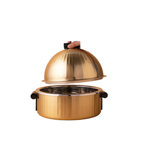 Chauffe-plat rond avec support en métal inclus pour buffet d'hôtel, cuisine du Moyen-Orient, chauffe-plats, chauffe-plats - Product Image 3