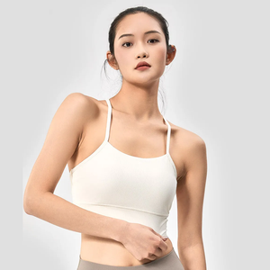 Soutien-gorge de sport extensible côtelé respirant pour femme Style simple personnalisable pour le yoga en salle de sport - Product Image 5