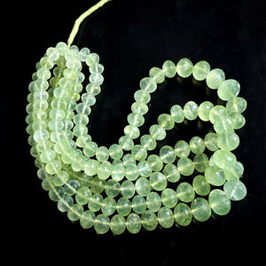 Cuentas facetadas de prehnita natural de 8-12 mm, hilo de cuentas sueltas de prehnita natural para la fabricación de joyería. - Product Image 1