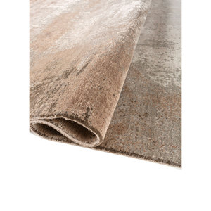 พรมทอมือลายเอนโทรปี ทำจากขนสัตว์ ไผ่ และไหม สีเบจ-น้ำตาล สำหรับบ้าน ห้องนั่งเล่น ทางเดิน-Esk-1570 ขนาด 9x12 ฟุต รูปทรงสี่เหลี่ยมผืนผ้า - Product Image 2