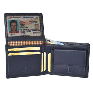 Portefeuille homme en cuir véritable à double pliage - Product Image 2