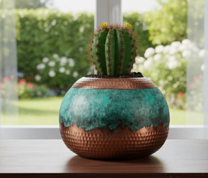 Jardinière en métal antique en laiton avec un design fantaisie, pots uniques pour la décoration de la maison, qualité standard - Product Image 2