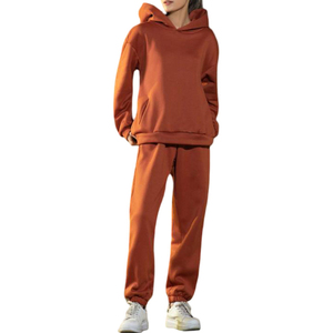 High Street Best Design Logotipo personalizado Alta calidad Oversize Fit Chándales Transpirable Mujer 100% Algodón Chándales Venta al por mayor OEM - Product Image 1