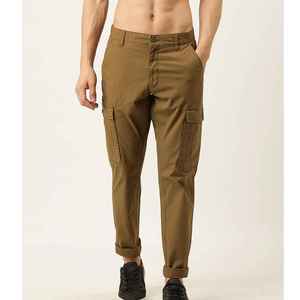 Men's Streetwear Cotton <b>Cargo</b> <b>Pants</b> <b>Oversized</b> Tactical Fit Utility Pocket Trousers - Product Image 5