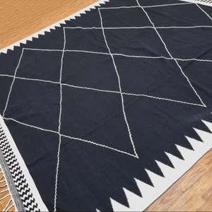 Alfombra Kilim tejida a mano de lana de Nueva Zelanda Alfombra de lana de diamante Alfombra de lana marroquí - Product Image 1