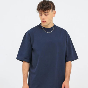 Camiseta de punto de diseñador de gran tamaño Unisex Vintage de peso pesado Estilo casual para mujer Camiseta estampada para hombres - Product Image 1