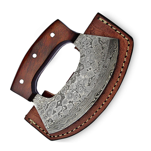 Fábrica de cubiertos OEM ODM personalizada al por mayor, cortador de pizza hecho a mano de acero inoxidable resistente, hacha, mango de madera de grado industrial - Product Image 3