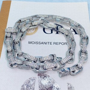 VVS Diamond Cuban Link <b>Necklace</b> IGI Certified 925 Sterling <b>Silver</b> Iced Hip Hop Style for Men Women Fine Chains <b>Necklaces</b> - Product Image 6