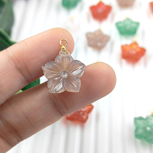 Venta caliente colgante fino de Plata de Ley 925 Flor de piedra lunar tallada a mano con colgante tallado envuelto en alambre de Vermeil dorado - Product Image 3