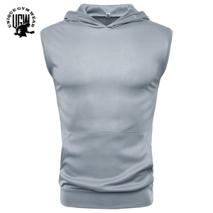 Sudaderas sin Mangas con Etiqueta OEM para Hombre, Ropa de Gimnasio con Cremallera, Sudaderas Transpirables de Secado Rápido de Poliéster/Algodón de Alta Calidad Hechas a Medida - Product Image 3