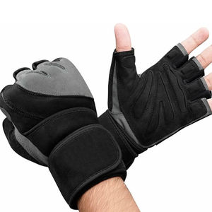 Transpirable deporte Fitness entrenamiento levantamiento de pesas medio dedo muñeca envoltura gimnasio levantamiento de pesas guantes para hombres mujeres - Product Image 3