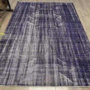 พรมตุรกีวินเทจ ขนาด 6.1x8.8 ฟุต (187x269 ซม.) ลายดอกไม้สีน้ำเงินเทา - Product Image 1