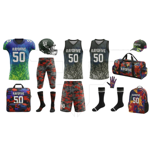 Dernier style, uniforme de football américain sur mesure, service OEM, prix bas, 100% polyester, séchage rapide, antibactérien - Product Image 4