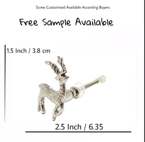 Poignées d'animaux en fonte de renne argenté de style industriel pour tiroir de commode-Installation facile Chambre à coucher Salon - Product Image 3