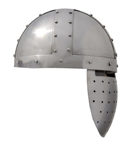 Casco vikingo hecho a mano de acero al carbono 1095 con interior de cuero para la defensa por cuchillos del fabricante - Product Image 5