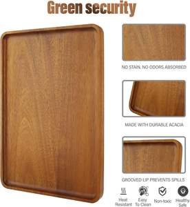 Multipurpose <b>Wooden</b> <b>Serving</b> <b>Tray</b> Perfect for Home Entertaining Decor Display and Kitchen Use Sustainable Material From India - Product Image 2