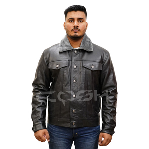 Bulk Order Unisex Black Leather <b>Jacket</b> ODM/OEM Manufacturer Custom Zipper & Button Closure Styles Available - Product Image 3