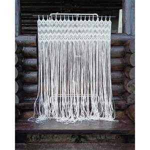 Hermosa Decoración de Pared de Macramé Estilo Boho, Cortina de Algodón Ecológica con Borlas, para Decoración de Bodas, Uso en Restaurantes, Material de Ratán - Product Image 2