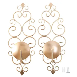 <b>Gold</b> <b>Candle</b> Sconces Set of 2 Metal Sconce <b>Candle</b> Holder Wall <b>Candle</b> Holder for Entryway Farmhouse - Product Image 4