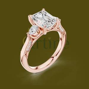 Bague empreinte digitale gravée en or jaune 18 carats - Product Image 1