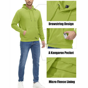 Ventes en gros de sweats à capuche en molleton de coton de haute qualité avec impression de logo personnalisé, poids élevé 310GSM - Product Image 2