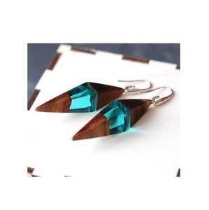 Nueva joyería de diseño de moda hecha a mano, última llegada, venta al por mayor, conjunto de pendientes de moda de Color personalizado, auricular acrílico para mujer - Product Image 2