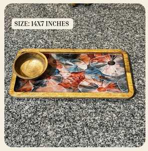 Elegante Bandeja Rectangular de Madera Resistente HANDICRAFTS INN con Impresión Digital para Fiestas, Aperitivos y Decoración del Hogar - Product Image 3