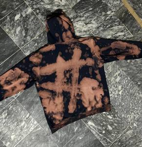 Nouveau style, sweat à capuche en molleton surdimensionné pour homme, 100% coton, couleur unie, streetwear décontracté, design délavé personnalisable - Product Image 1