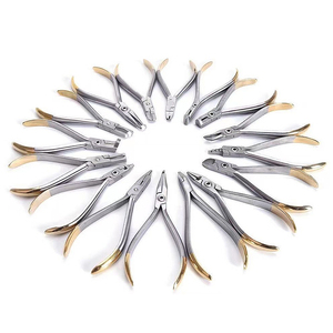 Juego de 16 Alicates de Ortodoncia Profesionales de Alta Calidad con Mango Dorado para Cortar en el Extremo Distal, Accesorios para Equipos de Terapia Oral - Product Image 1