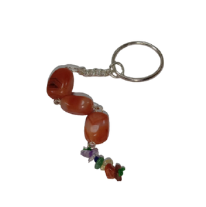 Porte-clés en pierre naturelle rouge cornaline Cube quartz guérison sept chakras pierre précieuse cristal porte-clés guérison grossiste - Product Image 4