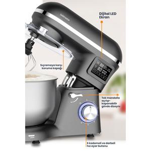 Supermix Touch 1500Watt 5.5 litro sbattere miscelazione impastare piedi antracite Mixer cucina Chef