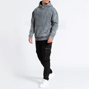 Sudadera con capucha XS de lavado ácido para hombre de la mejor calidad, estampado de logotipo personalizable, temporada de invierno sólida, cuello térmico ligero con capucha - Product Image 4