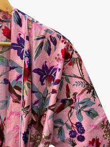 Peignoir Kimono en coton imprimé floral de luxe élégant pour femmes été automne léger doux confortable pour se prélasser Spa plage - Product Image 3