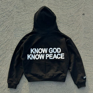 Nouveau o-cou ras du cou sweats à capuche pour hommes Logo personnalisé français éponge 100% coton solide bouffée tricoté sweat à capuche imprimé pour la plage - Product Image 2