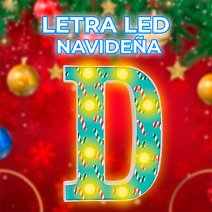 Decorazione Natalizia Artigianale a Forma di Lettera D, Alta Qualità, per Esterni, Dimensioni 22cm X 17cm X 4.5cm, per Buon Natale - Product Image 1