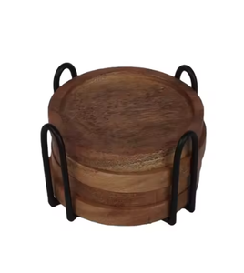 Sous-verres ronds durables en bois de la plus grande qualité Design minimaliste Taille personnalisée Parfait pour le thé et le café Sous-verres - Product Image 3