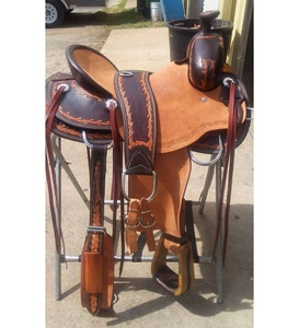 Ensemble de selle en cuir occidental fabriqué à la main confortable pour le plaisir Trail Barrel Racing et équitation usinée Perfect Horse Tack - Product Image 1