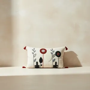 Funda de Cojín Decorativa Rectangular con Estampado Floral Retro para el Hogar, sin Relleno - Product Image 2