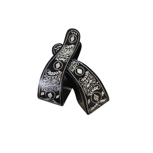 Estribo de caballo de aluminio recubierto de negro con diseño grabado caballo de estribo de equitación - Product Image 5