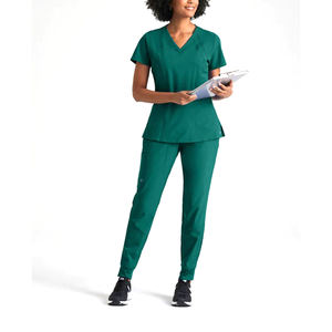 Uniformes de hospital rojos cómodos OEM 2025 para mujeres de Color blanco uniformes de enfermería uniforme de Spa de manga corta suave - Product Image 5