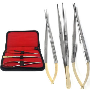 Castroviejo 18cm porte-aiguille dentaire 3 pièces pince à implant orthodontique pince à épiler ciseaux chirurgicaux outils dentaires pour la dentisterie - Product Image 1