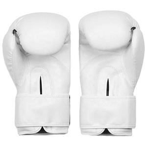 Gants de boxe personnalisés en cuir blanc, à doigts entiers, à lacets, avec sangle de poignet réglable, respirants et anti-humidité, équipement d'entraînement pour adultes - Product Image 2