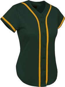 Maillot de baseball personnalisé pour femmes, chemise de softball à boutons, piping contrasté, vêtements de sport, uniforme d'équipe performant pour femmes - Product Image 4