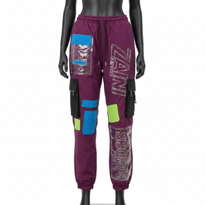 Pantalones Cortavientos para Mujer, Tejido de Nailon Resistente al Viento, 120 GSM, Paneles de Color en Bloques, Corte Cargo, Logotipo Personalizado - Product Image 6