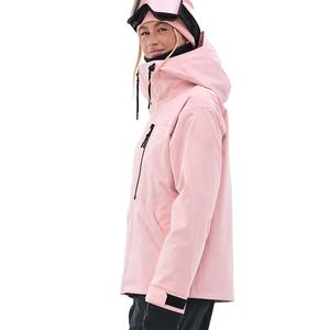 Veste de ski et de snowboard à capuche pour femme, rose, respirante, coupe-vent, fermeture éclair, qualité supérieure, tendance, imprimé, sports de plein air - Product Image 4